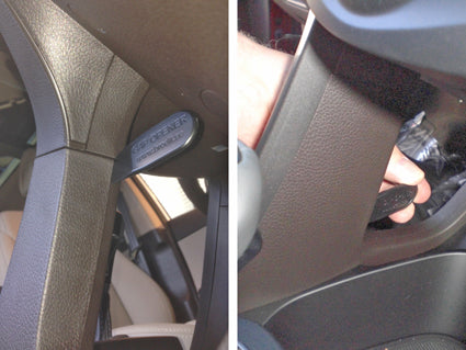 Brodit ProClip 854833 voor Hyundai Santa Fe 2013-2018 en Hyundai Grand Santa Fe 2013-2018 - montagepositie op dashboard