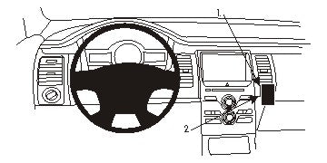 Brodit ProClip 854845 voor Ford Flex 2013-2019 - productfoto zwarte ABS montagebasis