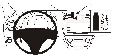 Brodit ProClip 854871 voor Mitsubishi Space Star 2013-2024 en Mitsubishi Mirage 2013-2024 - productfoto zwarte ABS montagebasis