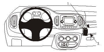 Brodit ProClip 854881 voor Fiat 500 L 2013-2022 - productfoto zwarte ABS montagebasis