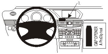 Brodit ProClip 854896 voor Mercedes Benz E-Class, Stationwagon 2014-2016 en Mercedes Benz E-Class, Sedan 2014-2016 - productfoto zwarte ABS montagebasis