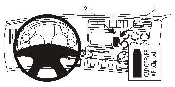 Brodit ProClip 854926 voor Kenworth T880-Series 2013-2018 en Kenworth T680-Series 2013-2018 - productfoto zwarte ABS montagebasis