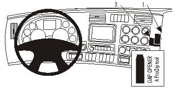 Brodit ProClip 854927 voor Kenworth T880-Series 2013-2018 en Kenworth T680-Series 2013-2018 - productfoto zwarte ABS montagebasis
