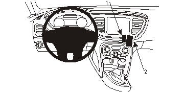 Brodit ProClip 854929 voor Dodge Dart 2013-2017 - productfoto zwarte ABS montagebasis