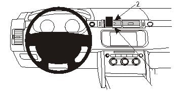 Brodit ProClip 854936 voor Land Rover Range Rover Sport 2014-2022 - productfoto zwarte ABS montagebasis