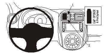 Brodit ProClip 854944 voor Nissan Micra 2014-2017 - productfoto zwarte ABS montagebasis