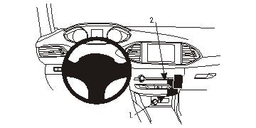 Brodit ProClip 854952 voor Peugeot 308 2014-2021 - productfoto zwarte ABS montagebasis