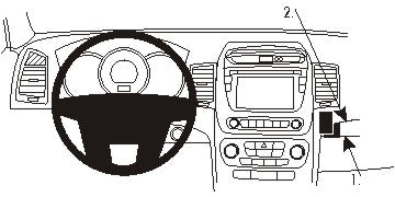 Brodit ProClip 854986 voor Kia Sorento 2013-2014 - productfoto zwarte ABS montagebasis