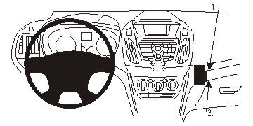 Brodit ProClip 854991 voor Ford Transit Connect 2014-2018 en Ford Tourneo Connect 2014-2018 - productfoto zwarte ABS montagebasis