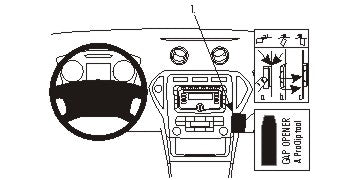 Brodit ProClip 854995 voor Ford Mondeo 2012-2014 - productfoto zwarte ABS montagebasis