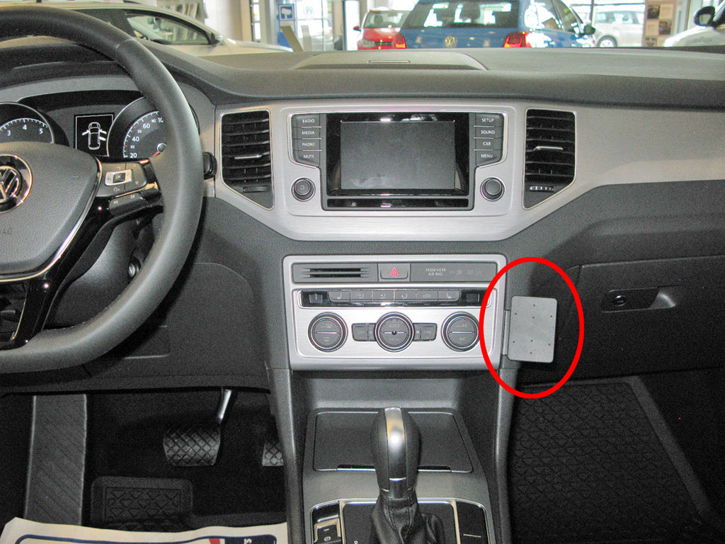 Brodit ProClip 855030 voor Volkswagen Golf Sportsvan 2015-2021 - productfoto zwarte ABS montagebasis