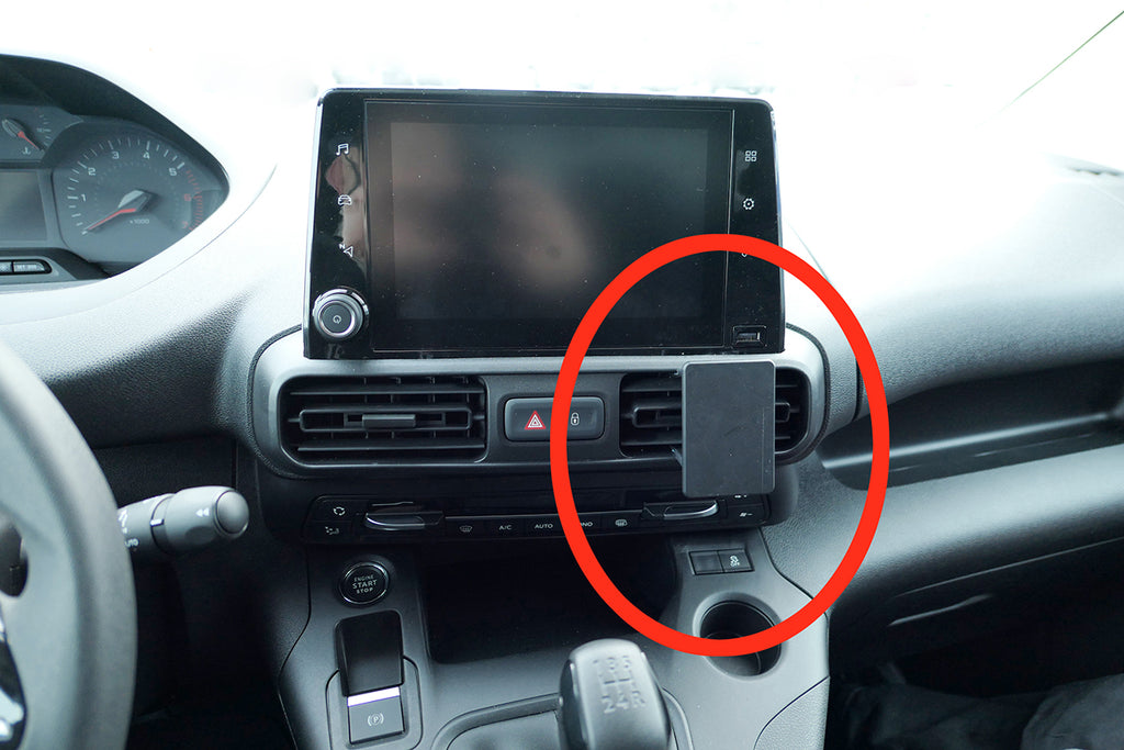 Brodit ProClip 855484 voor Citroen Berlingo III 2019-2024, Fiat Doblò 2023-2024 e.a. - productfoto zwarte ABS montagebasis