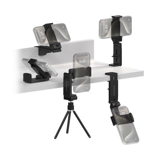 Scosche MagicMount Travel opvouwbare klemhouder voor telefoons tot 8,9 cm
