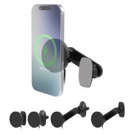 Scosche MagicMount Charge Pro 5-in-1 Qi2 draadloze telefoonhouder