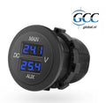 m-use ronde inbouwvoltmeter 6–60 V met montagering 28 mm